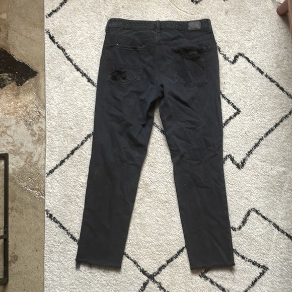 American Eagle Ripped High Waisted Boyfriend Black Denim Jeans - Picture 6 of 8